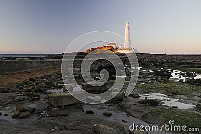 St Marys Lighthouse and Island at Whitley Bay, North Tyneside, England, UK. Stock Photo