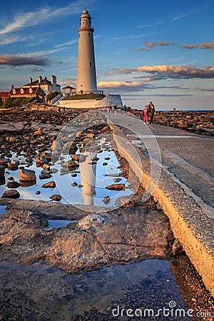St marys lighthouse Editorial Stock Photo