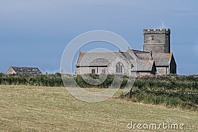 St Materiana`s Church, Glebe Cliff, Tintagel, Cornwall, England Editorial Stock Photo