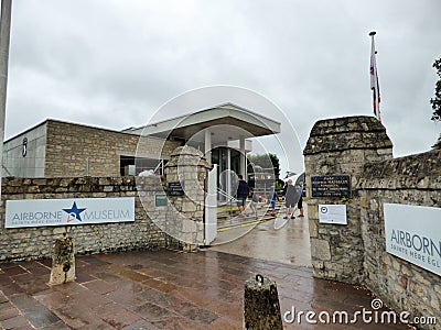 St Mere Eglise , FRANCE - AUGUST 7, 2019: Airborne museum dedicated to the 82nd and 101st US airborne division that took part on Editorial Stock Photo