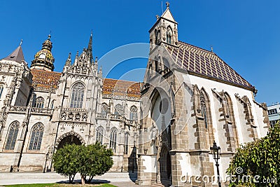 St. Michael Chapel and Cathedral of St. Elizabeth. Kosice, Slovakia Stock Photo