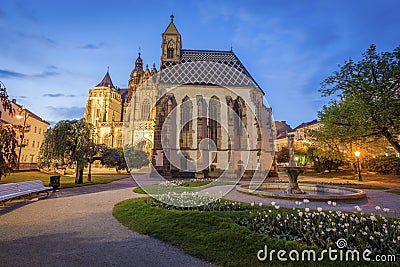 St. Michael Chapel in Kosice at night Stock Photo
