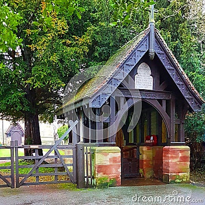 St Michael Church Lych Gate, Rocester Editorial Stock Photo