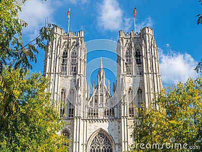 St Michael & St Gudule cathedral Stock Photo