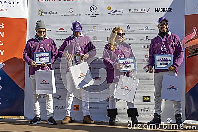Awards ceremony at the Snow Polo World Cup St.Moritz 2024 finals Editorial Stock Photo