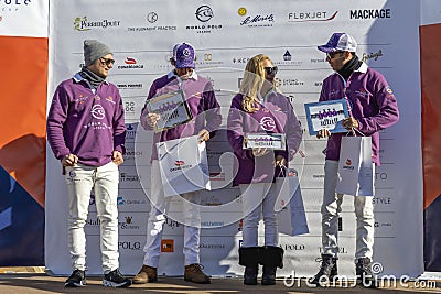 Awards ceremony at the Snow Polo World Cup St.Moritz 2024 finals Editorial Stock Photo