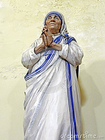 St.Mother Teresa,St.Madre Teresa,sculpture in Rovinj,Croatia,1 Editorial Stock Photo