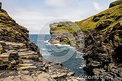 St Nectan's Waterfall Tintagel Trevillet River Stock Photo