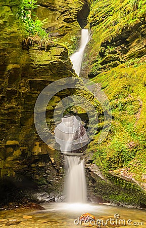 St Nectans Glenn waterfall Stock Photo