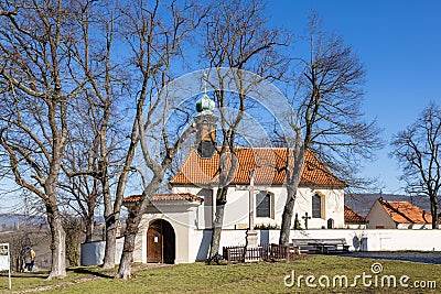 St Nepomuk church, Tetin village near Beroun, Czech Karst, Central Bohemia, Czech republic Editorial Stock Photo