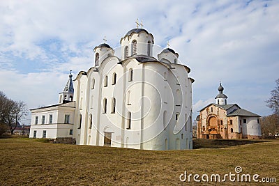 St. Nicholas Cathedral and Paraskev-Pyatnitsa church. Veliky Novgorod, Russia Stock Photo