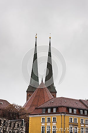 St. Nicholas` Church Nikolaikirche, the oldest church in Berlin,the capital of Germany Stock Photo