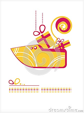 St. Nicholas Day. Shoe with gifts Vector Illustration