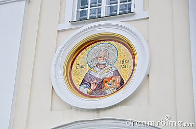 St Nicholas Icon made of Mosaic Stock Photo