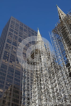 St. Patric s Cathedral under reconstruction Stock Photo