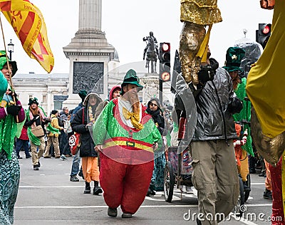 St Patrick`s Parade in London Editorial Stock Photo