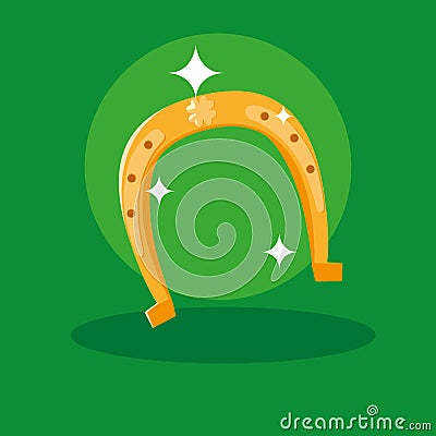 St patrick day with horseshoe Vector Illustration