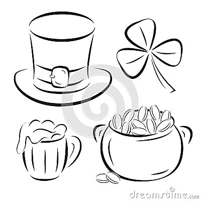 St. Patrick Day symbols Vector Illustration