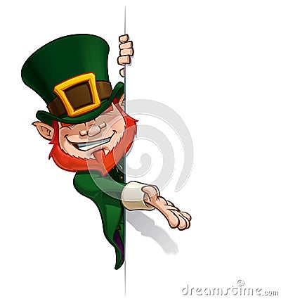 St. Patrick Presenting a Banner Vector Illustration