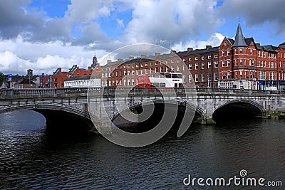 St Patrick`s Bridge, Cork City, Ireland Editorial Stock Photo