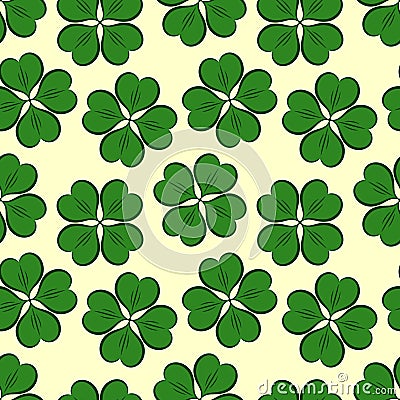 St. Patrick`s day background in green colors. Seamless pattern. Vector illustration Vector Illustration