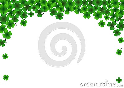 St.Patrick`s day background, 17 March Lucky Day, green leaves Vector Illustration