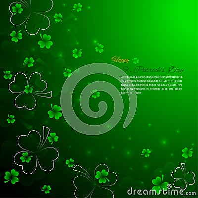 St. Patrick`s Day background with shamrock Vector Illustration