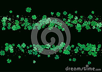 St. Patrick's Day background template with falling clover leaves Cartoon Illustration