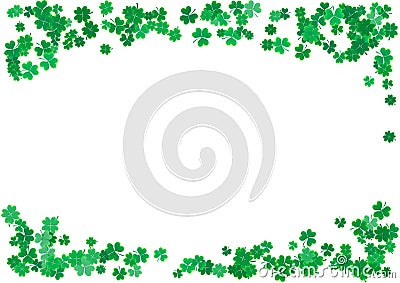 St. Patrick's Day background template with falling clover leaves Cartoon Illustration