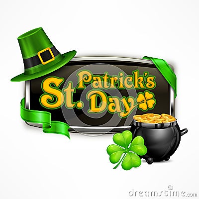 St. Patrick. S Day badge Vector Illustration