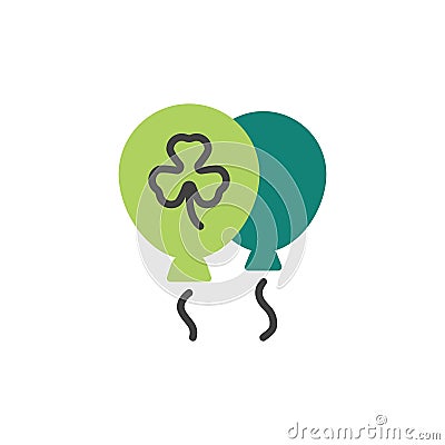 St. Patrick's Day Balloons flat icon Cartoon Illustration