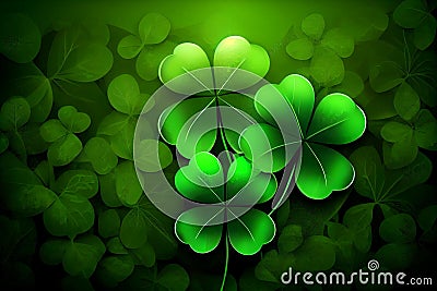 St. Patrick's Day banner, clover,generative ai Stock Photo