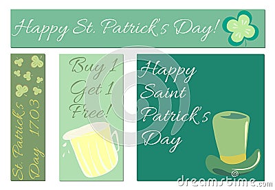 St. Patrick`s Day banners Vector Illustration