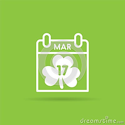 St Patrick`s Day calendar. March 17th vector illustration Vector Illustration