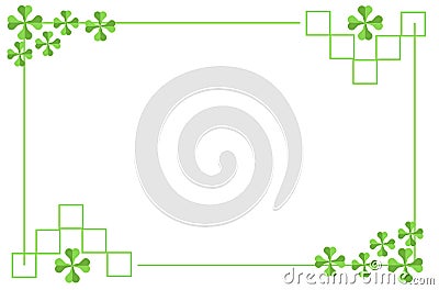 St patrick`s day clover leaves vertical frame background Stock Photo