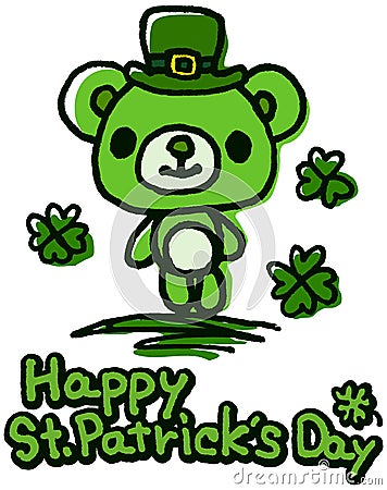 St Patrick's Day Cute bear Vector Illustration