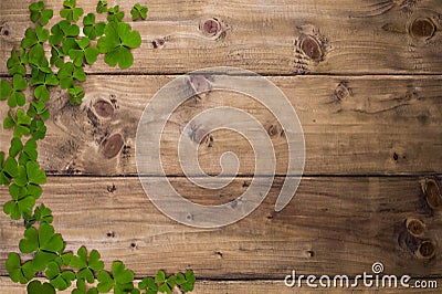 St.Patrick 's Day. Decor and celebration elements on wooden background. Free space for text. Copy space Stock Photo