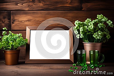 St. Patrick's Day decorations mocked up by Generative AI Stock Photo