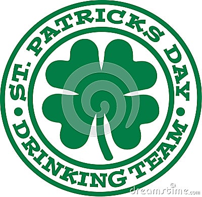 St. Patrick`s Day drinking team badge Vector Illustration