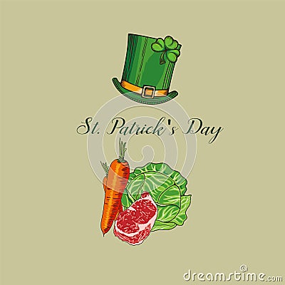 St.patrick`s day Food Vector Illustration