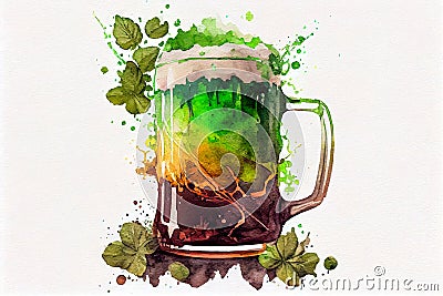 St Patrick's Day Guinness Glass Beer. Generative AI, Generative, AI Stock Photo