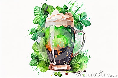 St Patrick's Day Guinness Glass Beer. Generative AI, Generative, AI Stock Photo