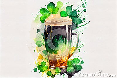 St Patrick's Day Guinness Glass Beer. Generative AI, Generative, AI Stock Photo