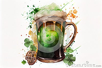 St Patrick's Day Guinness Glass Beer. Generative AI, Generative, AI Stock Photo