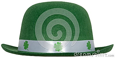 St Patrick`s Day Hat, Isolated, Green Stock Photo