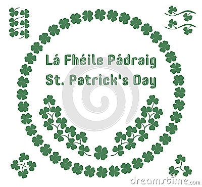 St. Patrick`s Day Herbal Patterns Stock Photo