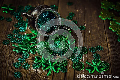 St.Patrick`s day holiday symbol. Close up view. Selective focus. Stock Photo