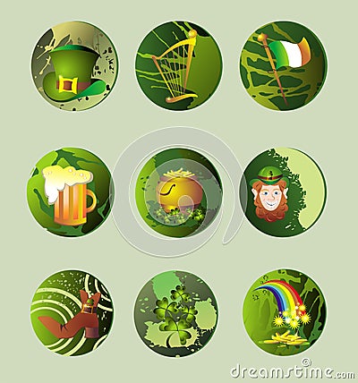 St. Patrick's Day icons Vector Illustration