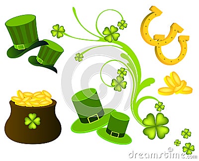 St. Patricks Day icons Vector Illustration