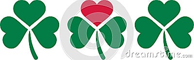 St. Patrick`s Day illustration with three clovers Vector Illustration